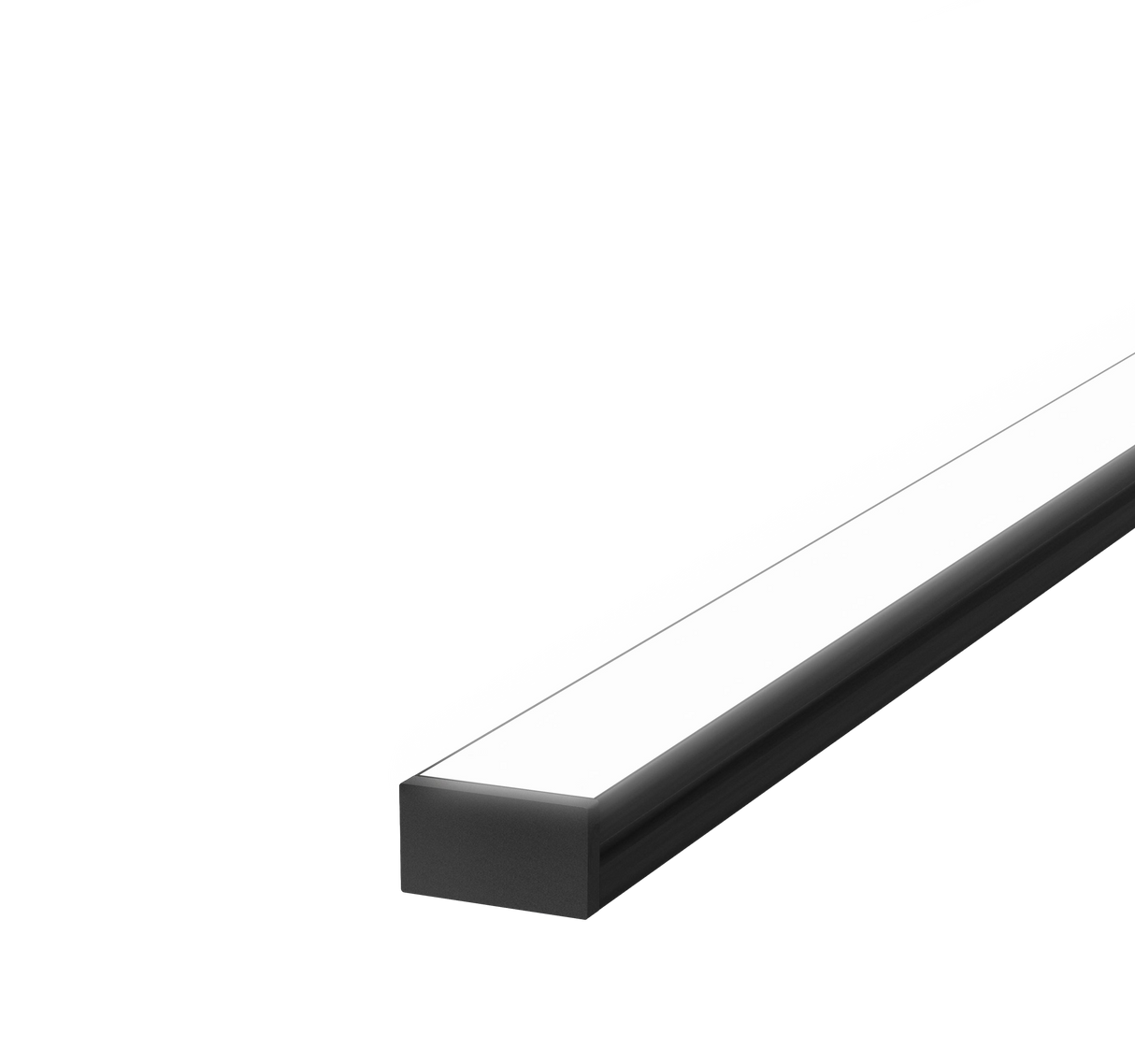 20mm x 10.8mm Rectangular Aluminium Surface Mounted LED Profile in Black or Silver (DLA623)