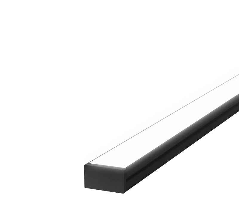 20mm x 10.8mm Rectangular Aluminium Surface Mounted LED Profile in Black or Silver (DLA623)