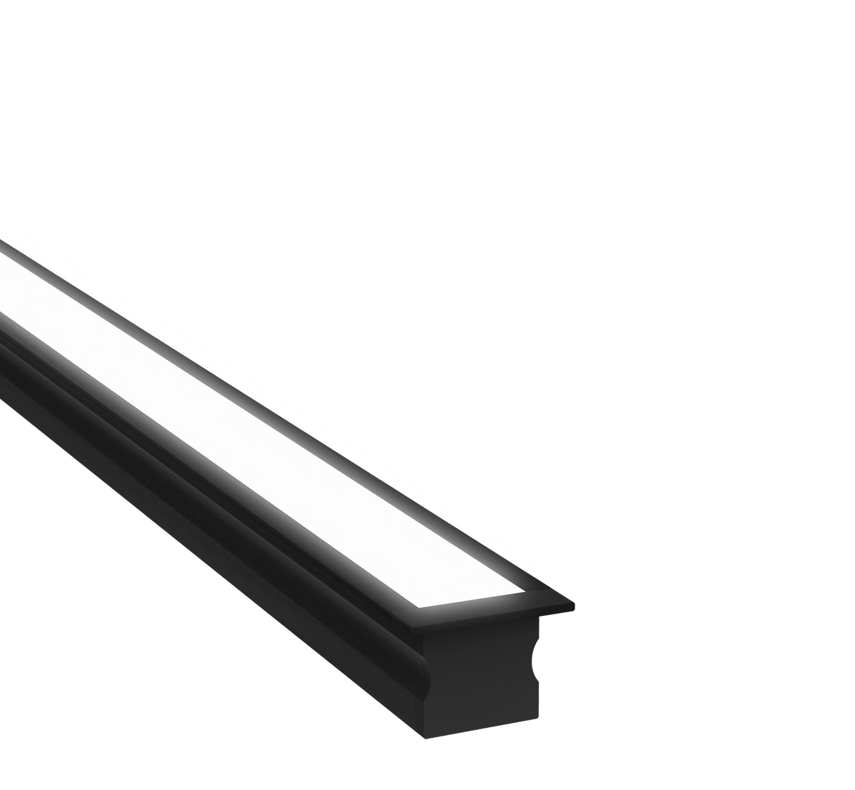(24.2mm) 17.3mmx 15.4mm Rectangular Aluminium Winged Recessed LED Profile in Black or Silver (DLA1715-W)