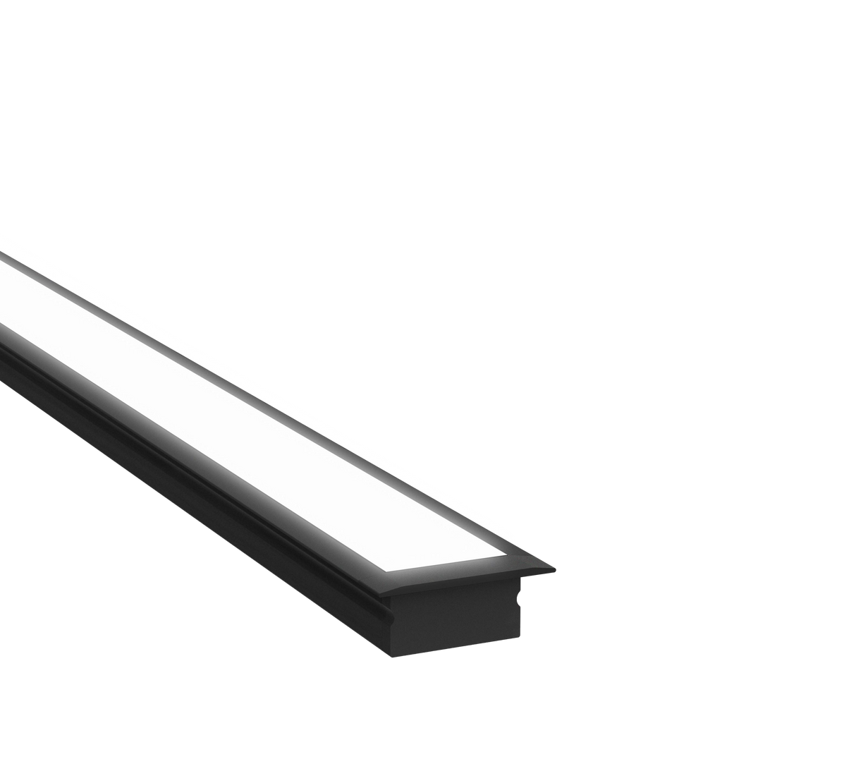 (27mm)20mm x 9.95mm Rectangular Aluminium Winged Recessed LED Profile in Black or Silver - (DLA2010 - W)