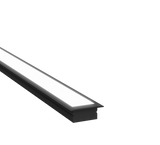 (27mm)20mm x 9.95mm Rectangular Aluminium Winged Recessed LED Profile in Black or Silver - (DLA2010 - W)