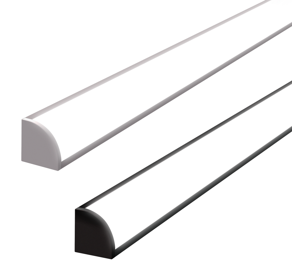 8mm x 8mm Corner Aluminium Surface Mounted LED Profile in Black or Silver (DLA1878)