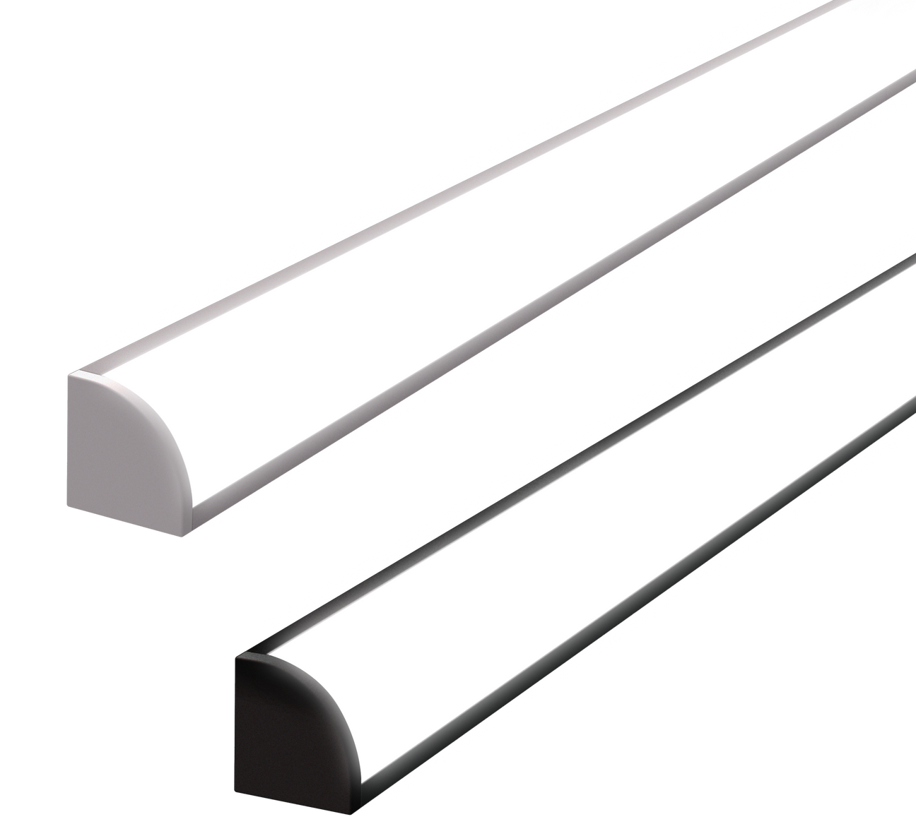8mm x 8mm Corner Aluminium Surface Mounted LED Profile in Black or Silver (DLA1878)