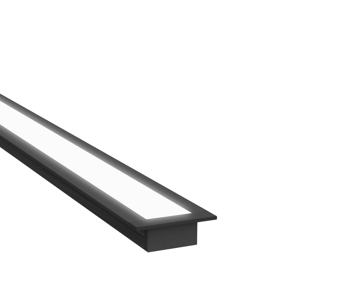 (32mm) 20mm x 10mm Rectangular Aluminium Winged Recessed LED Profile in Black or Silver (DLA2010X- W)