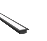 (32mm) 20mm x 10mm Rectangular Aluminium Winged Recessed LED Profile in Black or Silver (DLA2010X- W)