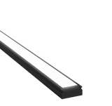 15mm x 6mm Rectangular Aluminium Surface Mounted LED Profile in Black or Silver (DLA1506)