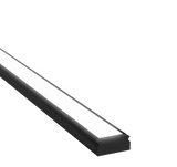 15mm x 6mm Rectangular Aluminium Surface Mounted LED Profile in Black or Silver (DLA1506)