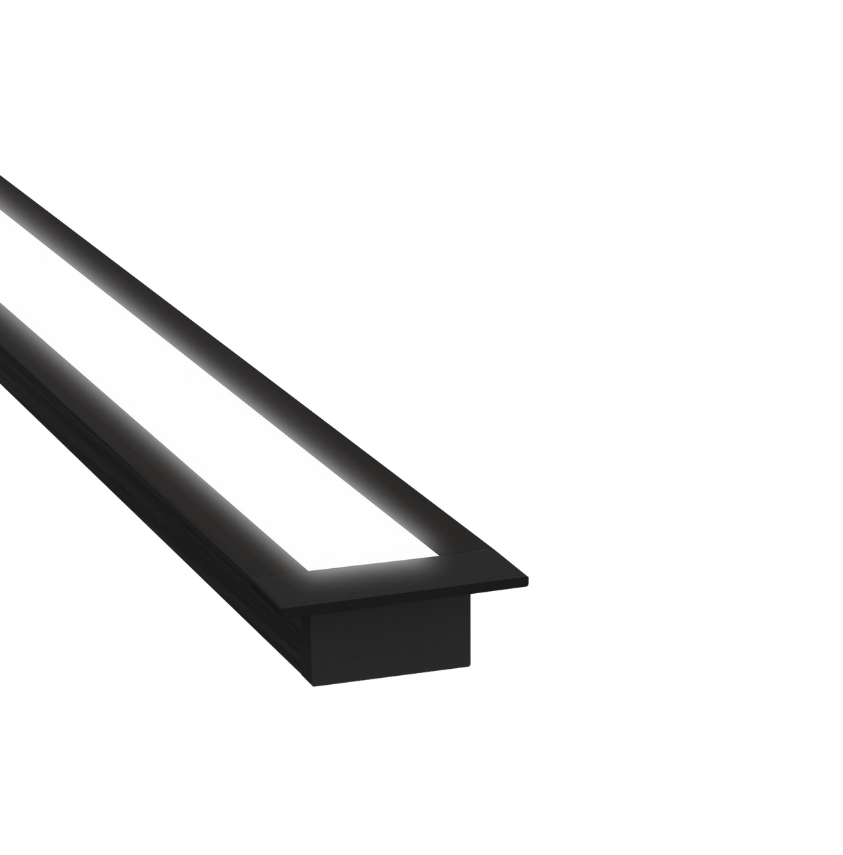 (26mm) 15mm x 10mm Rectangular Aluminium Winged Recessed LED Profile in Black or Silver  (DLA1510-W)