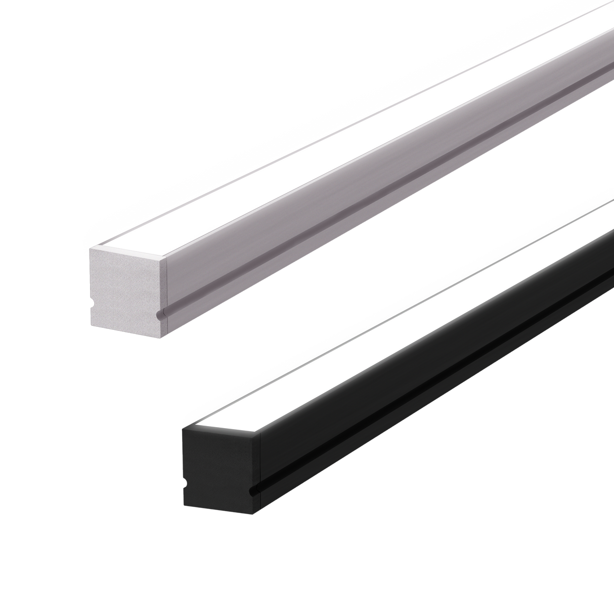 10mm x 10mm Square Aluminium Surface Mounted LED Profile in Black or Silver (DLA1010)