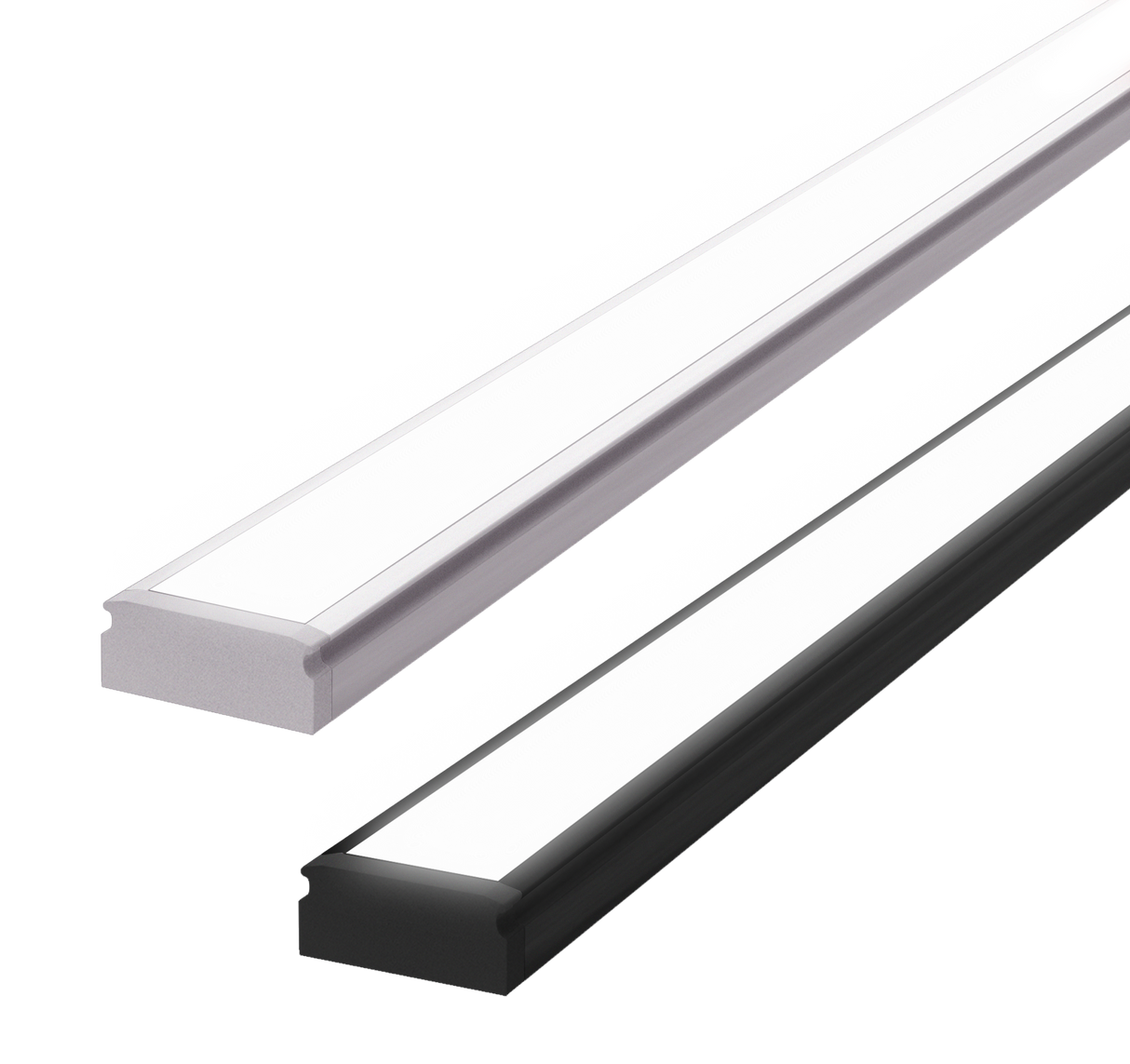 15mm x 6mm Rectangular Aluminium Surface Mounted LED Profile in Black or Silver (DLA1506)