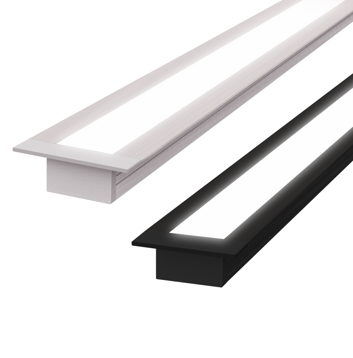 (26mm) 15mm x 10mm Rectangular Aluminium Winged Recessed LED Profile in Black or Silver  (DLA1510-W)