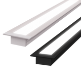 (26mm) 15mm x 10mm Rectangular Aluminium Winged Recessed LED Profile in Black or Silver  (DLA1510-W)