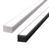 15mm x 10mm Rectangular Aluminium Surface Mounted LED Profile in Black or Silver (DLA1510)