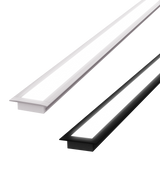 (24.5mm) 17mmx 7mm Rectangular Aluminium Winged Recessed LED Profile in Black or Silver (DLA1707-W)