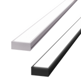 17mm x 7mm Rectangular Aluminium Surface Mounted LED Profile in Black or Silver (DLA1707)