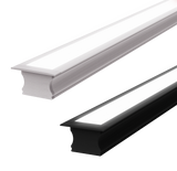 (25mm) 17.39mmx 14.52mm Rectangular Aluminium Winged Recessed LED Profile in Black or Silver (DLA1714-W)