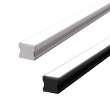 17.4mm x 14.5mm Rectangular Aluminium Surface Mounted LED Profile in Black or Silver (DLA1714)