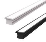 (24.2mm) 17.3mmx 15.4mm Rectangular Aluminium Winged Recessed LED Profile in Black or Silver (DLA1715-W)