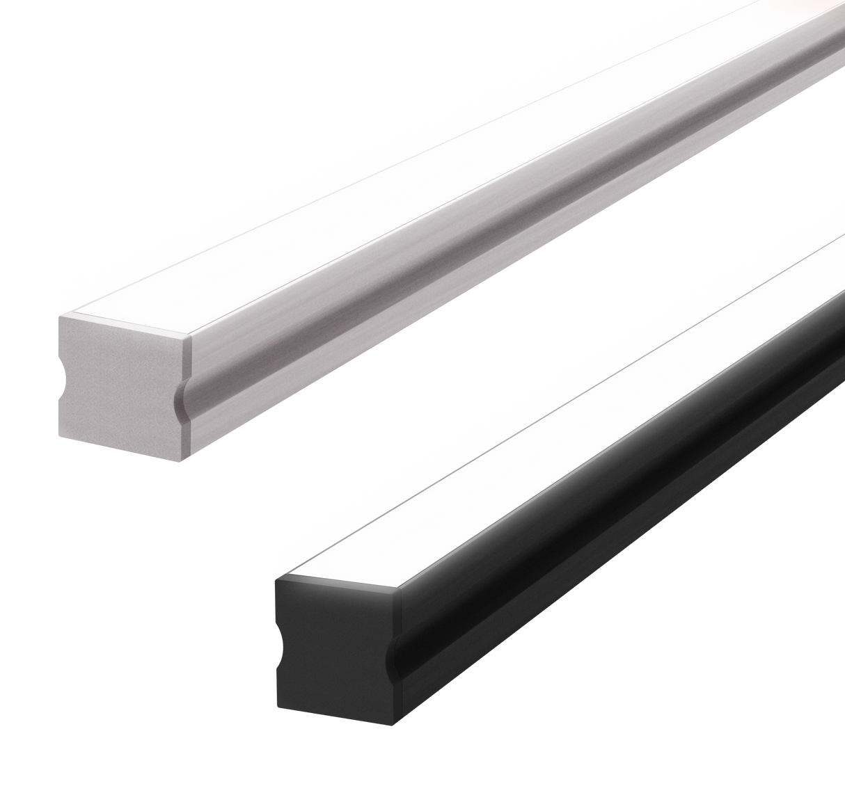 17.3mm x 15.42mm Rectangular Aluminium Surface Mounted LED Profile in Black or Silver (DLA1715)