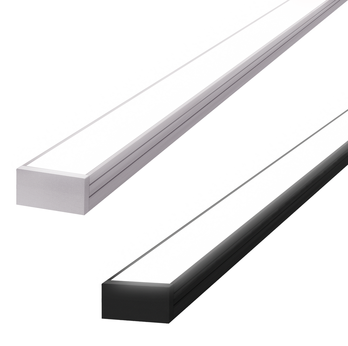 18mm x 8.5mm Rectangular Aluminium Surface Mounted LED Profile in Black or Silver (DLA1809)