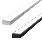 18mm x 8.5mm Rectangular Aluminium Surface Mounted LED Profile in Black or Silver (DLA1809)