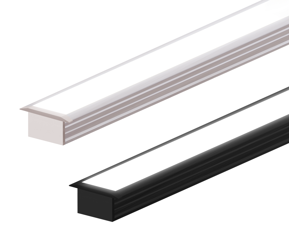 (25.2mm) 17.7mm x 12.9mm Rectangular Aluminium Winged Recessed LED Profile in Black or Silver (DLA1613-W)