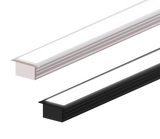 (25.2mm) 17.7mm x 12.9mm Rectangular Aluminium Winged Recessed LED Profile in Black or Silver (DLA1613-W)
