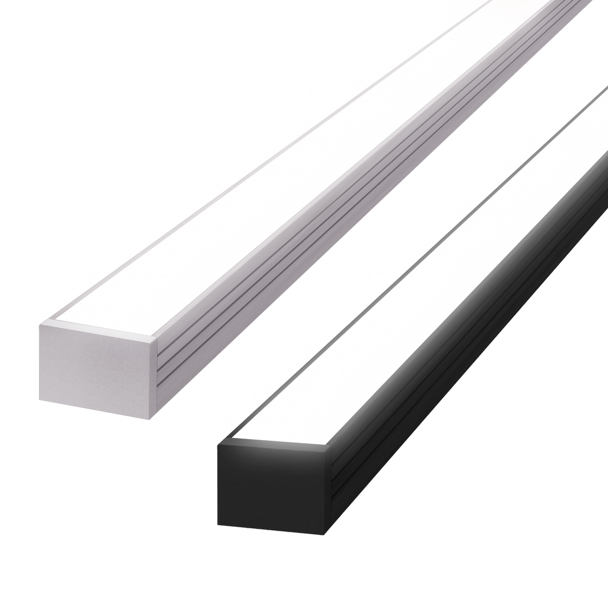 18mm x 13mm Rectangular Aluminium Surface Mounted LED Profile in Black or Silver (DLA1813)