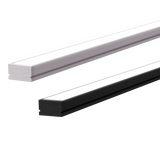 13.1mm x 6.8mm Rectangular Aluminium Surface Mounted LED Profile in Black or Silver (DLA510)