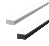 20mm x 10.8mm Rectangular Aluminium Surface Mounted LED Profile in Black or Silver (DLA623)