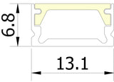13.1mm x 6.8mm Rectangular Aluminium Surface Mounted LED Profile in Black or Silver (DLA510)