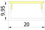 9.95mm x 10mm Rectangular Aluminium Surface Mounted LED Profile in Black or Silver (DLA2010)