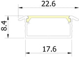 (22.6mm) 7.6mm x 8.4mm Rectangular Aluminium Winged Recessed LED Profile in Black or Silver (DLAYF027-W)