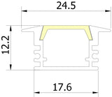 (24.5mm) 17.6mm x 12.2mm Rectangular Aluminium Winged Recessed LED Profile in Black or Silver (DLAYF817-W)