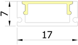 17mm x 7mm Rectangular Aluminium Surface Mounted LED Profile in Black or Silver (DLA1707)
