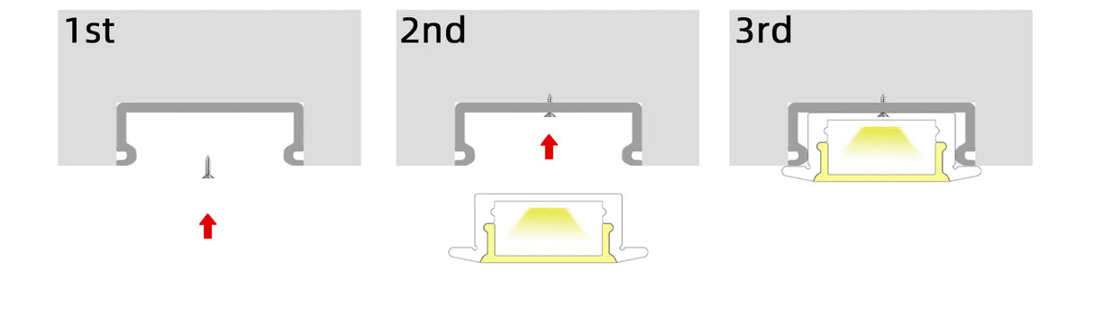 (22.99mm) 17mmx 7.95mm Rectangular Aluminium Winged Recessed LED Profile in Black or Silver (DLA1708-W)