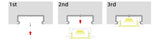 (22.99mm) 17mmx 7.95mm Rectangular Aluminium Winged Recessed LED Profile in Black or Silver (DLA1708-W)
