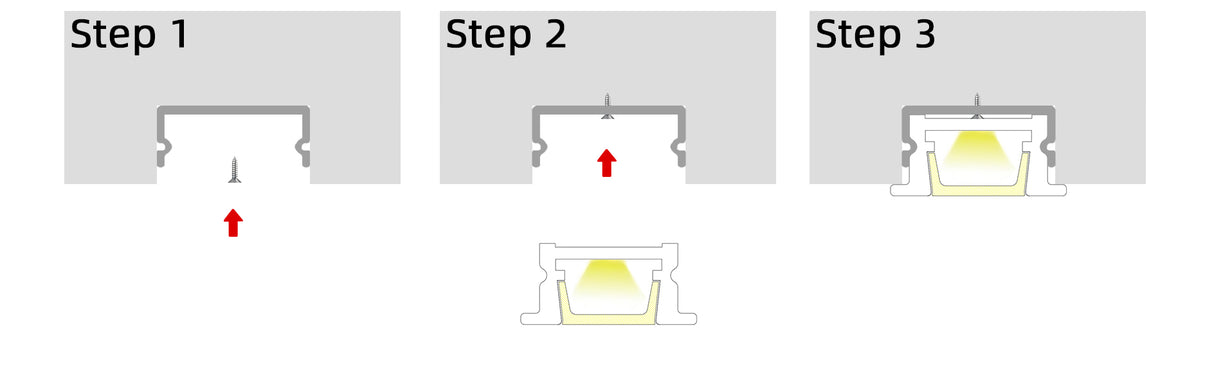 (14mm) 11mm x 6.45mm Rectangular Aluminium Winged Recessed LED Profile in Silver or Black (DLA99016-W)