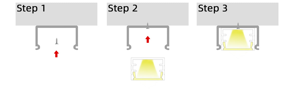 15mm x 10mm Rectangular Aluminium Surface Mounted LED Profile in Black or Silver (DLA1510)