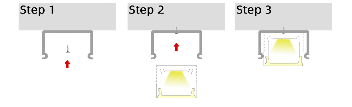 16mm x 13mm Rectangular Aluminium Surface Mounted LED Profile in Black or Silver (DLA1613)